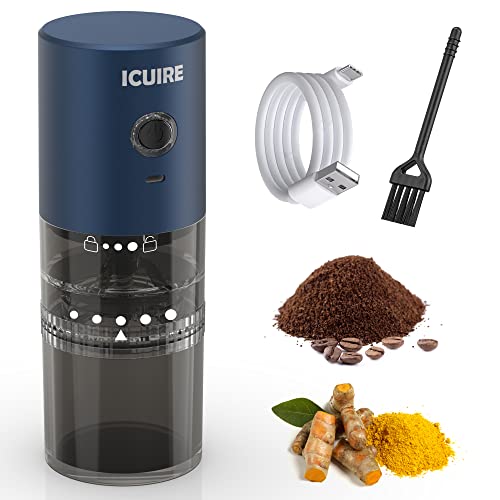 ICUIRE Coffee Grinder For Beans, Coffee Grinder Electric, Portable Coffee Grinder Small for Spices and Seeds, Nuts, Grains, Dry Herbs, Removable Bowl