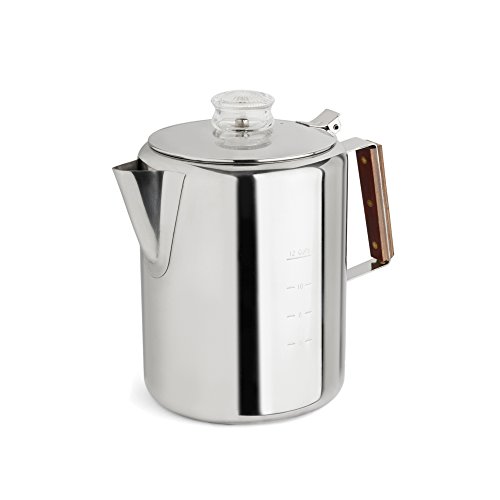 Fox Run Rapid Brew Stainless Steel Stovetop Percolator Coffee Pot, 12-Cup
