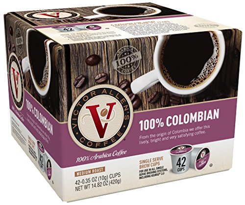 Victor Allen’s Single Serve Brew Cups, 100% Colombian Coffee, 0.35 Ounces (42 Count)