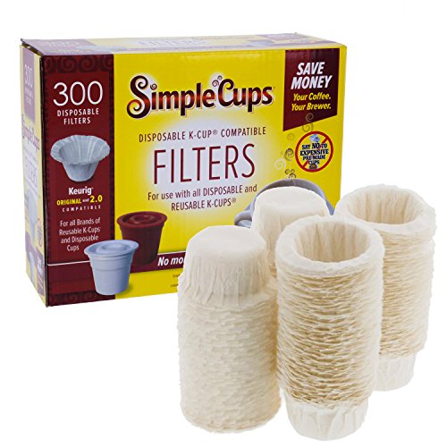 Disposable Paper Coffee Filters 300 count – Compatible with Keurig, K-Cup machines & other Single Serve Coffee Brewer Reusable K Cups – Use Your Own Coffee & Make Your Own Pods – Works with All Brands