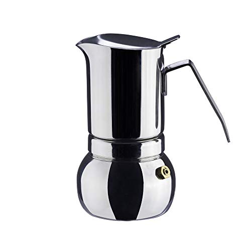 Début Stainless Steel Italian Espresso Coffee Maker Stovetop Moka Pot Greca Coffee Maker Latte Cappuccino Percolator, 4 Espresso Cup – 6.7 Oz