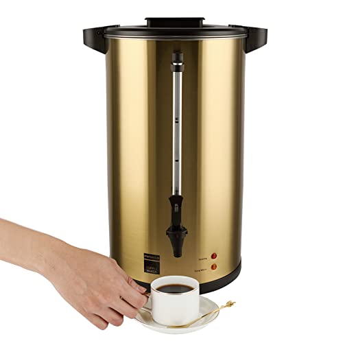 Perossia Commercial Grade Stainless Steel Coffee Urn 80-Cup 12L Double Wall Large Coffee Maker with Percolator Hot Water Dispenser for Catering Party Office Wedding