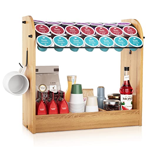Coffee Pod Holder Coffee Bar Accessories and Cup Storage Organizer Save Space for Home Office Kitchen