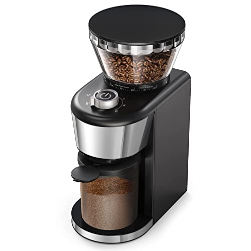 Conical Burr Coffee Grinder, Electric Coffee Grinder with 35 Grind Settings for 2-12 Cups, Adjustable Burr Mill Coffee Bean Grinder for Espresso, Drip Coffee, Pour Over, & French Press Coffee