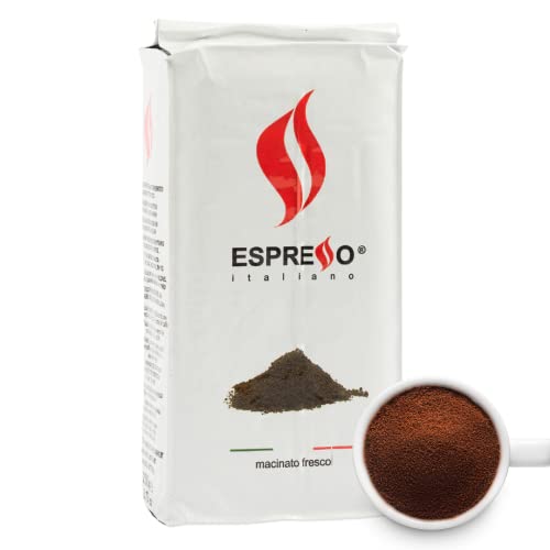 ESPRESSO® Quality Aroma, Neapolitan Ground Coffee, a creamy and aromatic blend, with an intense and full-bodied flavor for classic coffee Neapolitan. 100% ROBUST.