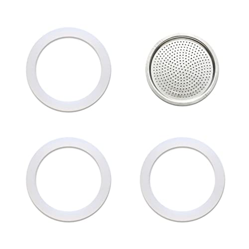 ADBZEN Moka Pot Replacement Spare Coffee Espresso Filter Plate Gasket Seal Ring Food Grade Silicone for 3 cup Aluminium Stovetop Coffee Maker Pots (3-cup)