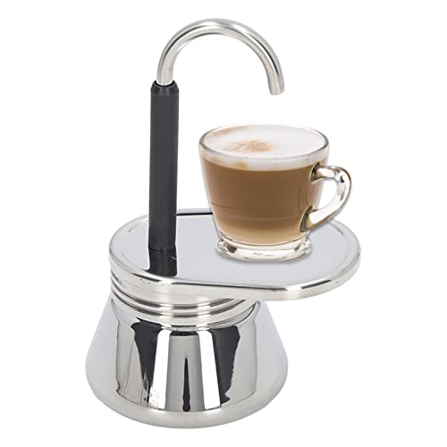 GOWENIC 1 Cup Moka Pot, Moka for Espresso Coffee 1 Cup, Stovetop Coffee Maker Stainless Steel Italian Style Moka Pot DIY Coffee with Single Spout, for Outdoor Camping Home