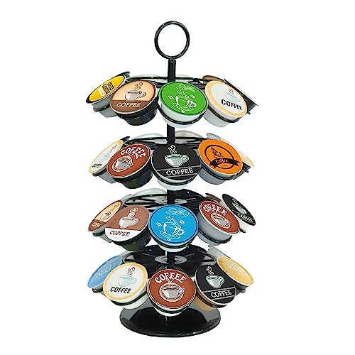Coffee Pod Holder – Compatible with K-Cups, 36 Pods Pack Coffee Pod Storage, Spins 360-Degrees, Detachable Coffee Pod Carousel, Home and Office Kitchen Counter Organizers