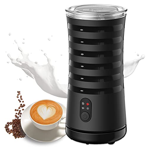 Milk Frother, Delvit Electric Milk Steamer 4 in 1 Foam Maker for Hot and Cold Milk Froth, Frother for Coffee, Latte, Cappuccino, Milk Warmer Heater, Non-Stick Interior