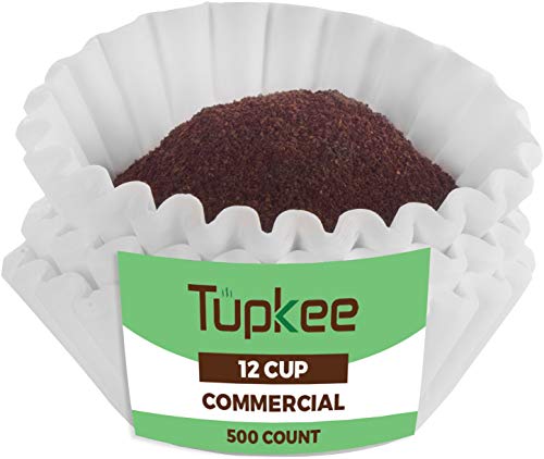 Tupkee Large 12-Cup Coffee Filters – 500-Count (9.75″ x 4.25″) Tall Walled to Prevent Overflow – Chlorine Free White – Compatible with Bunn Commercial and Most 12-cup Home Machines – Made in the USA