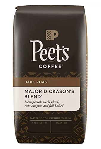 Peet’s Coffee, Major Dickason’s Blend, Dark Roast, Whole Bean 32oz (2 Pack)