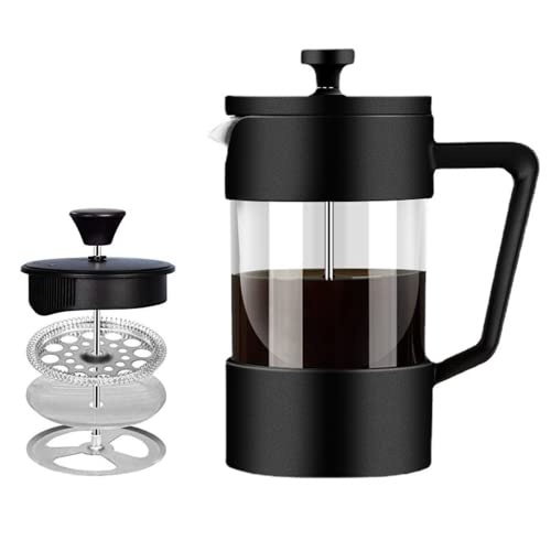 Ceasyde French Press Coffee Maker, 34 Ounce Cold Brew Heat Resistant Thickened Borosilicate Coffee Pot 304 Stainless Steel Filters Glass Pot for Camping Travel Gifts (34oz/1000mL)