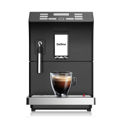 Eficentline-205 Fully Automatic Espresso Machine, One Touch Coffee Machine with Manual Milk Frother for Cappuccino & Latte, Stainless Steel, Black (Espresso Machine w Milk Frother)