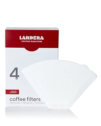 Lardera #4 Oxygen Bleached White Coffee Filters, 100ct