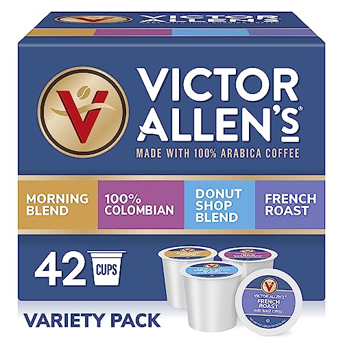 Victor Allen’s Coffee Variety Pack, Light-Dark Roasts, 42 Count, Single Serve Coffee Pods for Keurig K-Cup Brewers