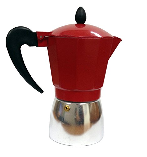 Imusa USA Red Aluminum Stovetop 6-cup Classic Italian and Cuban Espresso Maker (B120-43T)