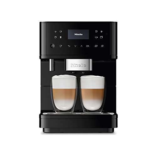 Miele CM 6160 MilkPerfection Automatic Coffee Machine – OneTouch for Two, AromaticSystem, 4 individual profiles, DoubleShot, WiFi-compatible, LED lighting, easy cleaning, in Obsidian Black