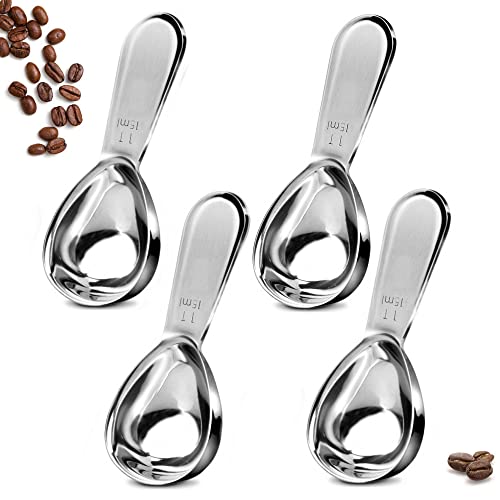 4 Pieces Coffee Scoop Stainless Steel Coffee Scoops Short Handle Tablespoon Measuring Spoons for Coffee Tea Sugar Flour
