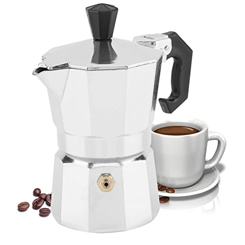 1 Cup 30ml Aluminum Italian Mocha Pot Coffee Machine for Home Office, Detachable