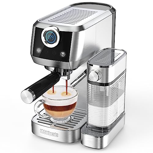 MAttinata Cappuccino, Latte and Espresso Machine, 20 Bar Touch Panel Cappuccino Espresso Maker Stainless Steel with Automatic Milk Frothing System