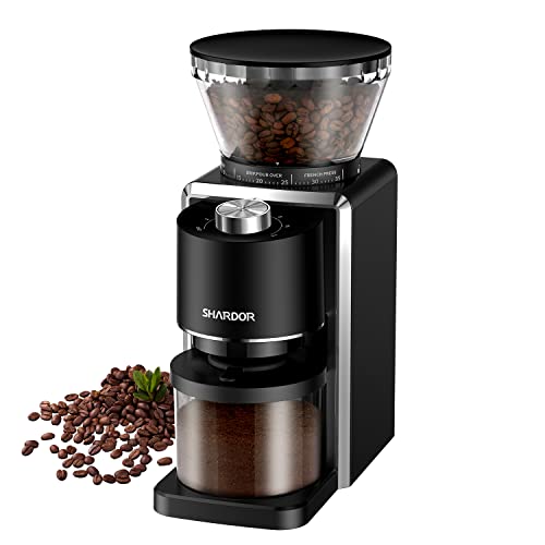SHARDOR Conical Burr Coffee Grinder 2.0, Electric Adjustable Burr Mill with 35 Precise Grind Setting for 2-12 Cup, Black