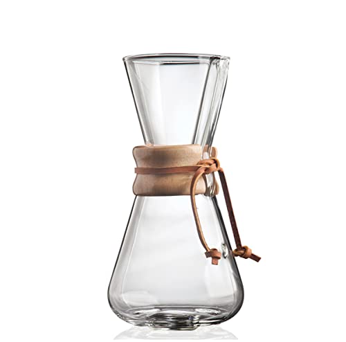 Chemex Pour-Over Glass Coffeemaker – Classic Series – 3-Cup – Exclusive Packaging