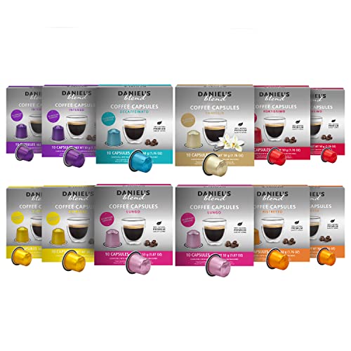 Daniels Blend Espresso Aluminum Capsules Compatible with Nespresso 120 Coffee Pods Single Server Kosher Certified Variety Pack