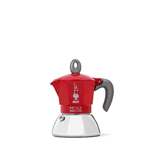 Bialetti – Moka Induction, Moka Pot, Suitable for all Types of Hobs, 2 Cups Espresso (2.8 Oz), Red
