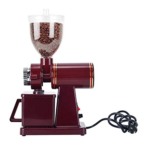 RRH Burr Coffee Grinders, Professional Electric Coffee Grinder, Automatic Burr Mill Grinder, 250g Coffee Bean Powder Grinding Machine 110V, Red