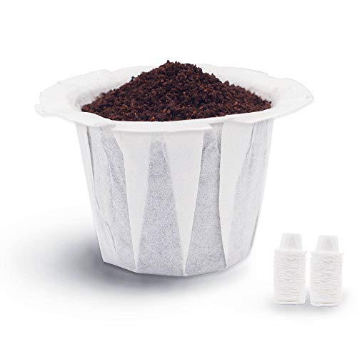 Disposable Coffee Filters, 100 Counts Coffee Filter Paper for Keurig Brewers Single Serve 1.0 and 2.0, Compatible with Reusable K Cup Filter, White