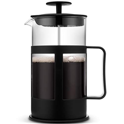 Goeielewe French Press Coffee Maker, Heat Resistant Borosilicate Glass Coffee Pot Percolator, Coffee Brewer with Filtration, Tea Maker Filters, 11 OZ, 350ML, 1 or 2 Cup