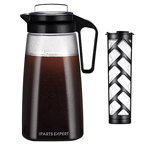 IPARTS EXPERT Cold Brew Coffee Maker, 68oz/2L Ice Coffee Makers – BPA Free and Removable Mesh Filter, Durable Shatterproof Plastic Ice Coffee Tea Maker Pitcher