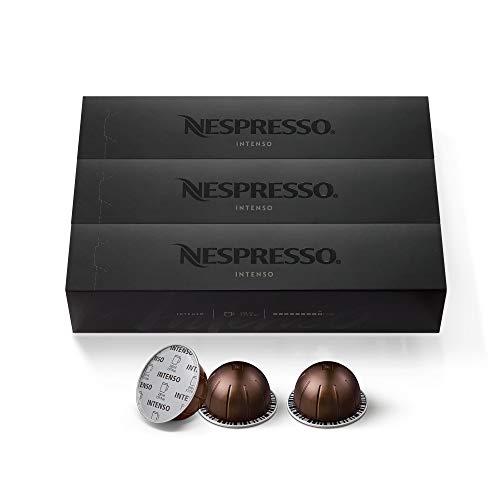 Nespresso Capsules VertuoLine, Intenso, Dark Roast Coffee, Coffee Pods, Brews 7.77 Ounce (VERTUOLINE ONLY), 10 Count (Pack of 3)