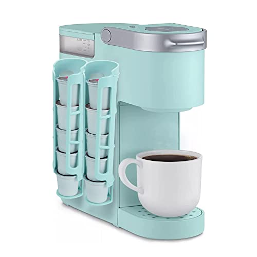 SUNGRACE K Cup Coffee Pod Holder for Keurig K-cup Coffee, Side Mount Storage Organizer, Perfect for Small Counters ( Light Blue, 2 Pack for 10 K Cups)