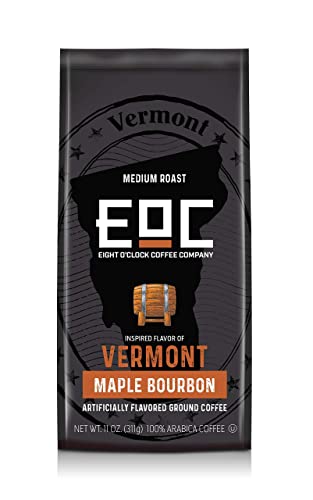 Eight O’Clock Coffee Flavors of America Vermont Maple Bourbon, 11-Ounce, Ground Coffee, Robust Maple, Caramel & Bourbon