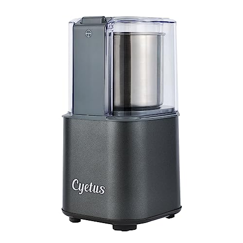 CYETUS Coffee Bean Grinder Electric for Coffee and Espresso, Herb Spice Grinder for Kitchen with 1 Removable Stainless Steel Bowl Grey