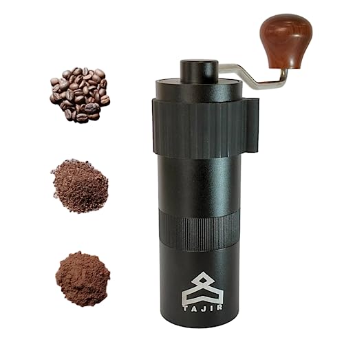 Tajir – Manual Coffee Grinder with Stainless Steel Conical Burr – Unleash the Aroma of Freshly Ground Beans – Coffee Bliss at Your Fingertips