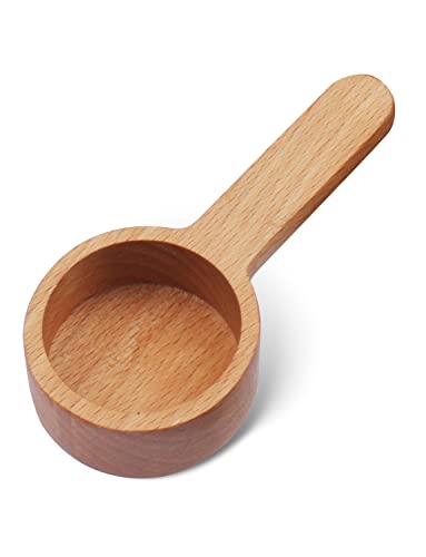 Wooden Coffee Spoon, Coffee Scoop Measuring for Coffee Beans, Whole Beans Ground Beans or Tea, Home Kitchen Tools Utensils – 8g, 20ml – Beech