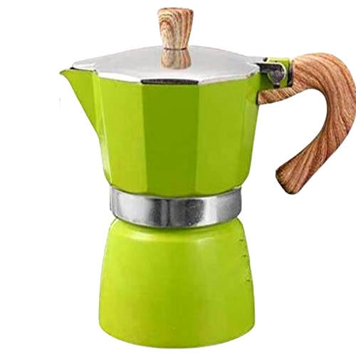 3 Cup and 6 Cup – Moka Cafetera Espresso Coffee Maker Pot (Green, 3 Cup/150ml)