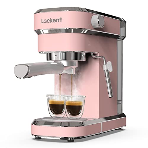 Laekerrt Espresso Machine 20 Bar Espresso Maker CMEP01 with Milk Frother Steam Wand, Professional Expresso Machine for Cappuccino and Latte (Pink) Gift for Coffee Lovers, Girl Friend, Daughter, Mom
