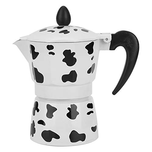 Dpofirs Aluminium Coffee Pot – Coffee Maker – Milk Cow Color Moka Pot – for Home,Office Coffee(3 cups milk cow color 150ML)
