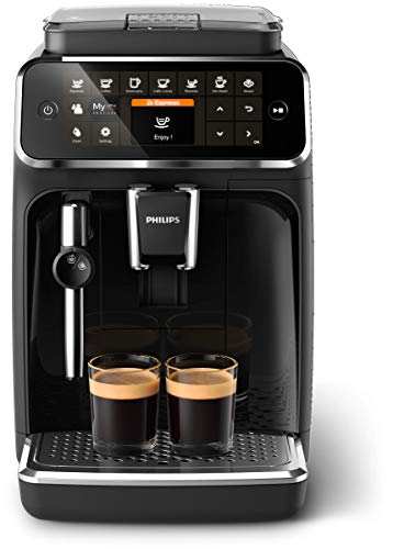 PHILIPS 4300 Series Fully Automatic Espresso Machine – Classic Milk Frother, 5 Coffee Varieties, Intuitive Touch Display, Black, (EP4321/54)