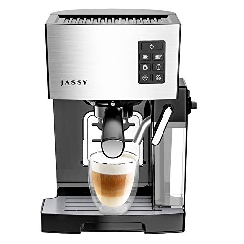 JASSY Espresso Machine Cappuccino Coffee Machine with 19 BAR Pump & Powerful Milk Tank for Home Barista Brewing,Multiple Functions for Espresso/Moka/Cappuccino,Self-Cleaning System,1250W