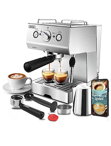 Espresso Machine, Stainless Steel Espresso Machine with Milk Frother for Latte, Cappuccino, Machiato,for Home Espresso Maker, 1.8L Water Tank, Semi Automatic Espresso Machines 20 Bar
