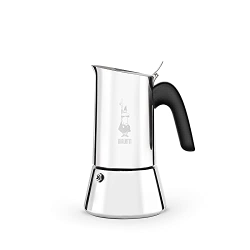 Bialetti – New Venus Induction, Stovetop Coffee Maker, Suitable for all Types of Hobs, Stainless Steel, 10 Cups (15.5 Oz), Silver