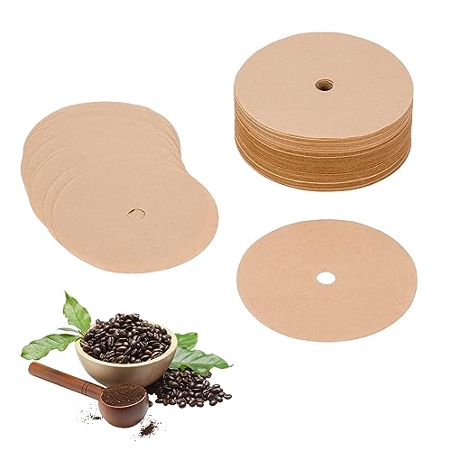 200PCS Unbleached Percolator Coffee Filters, 3.75 Inch Disposable Coffee Paper Filter with hole, Disc Coffee Filters for Bozeman Percolator