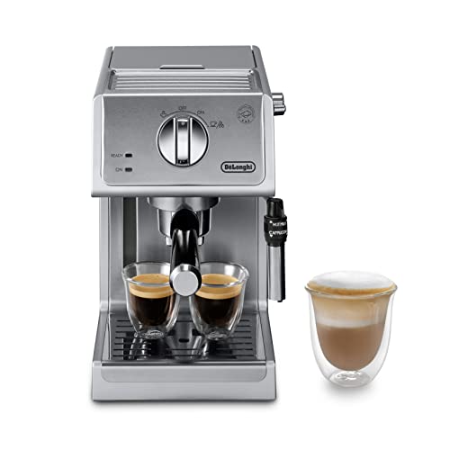 De’Longhi Bar Pump Espresso and Cappuccino Machine, 15″, Stainless Steel