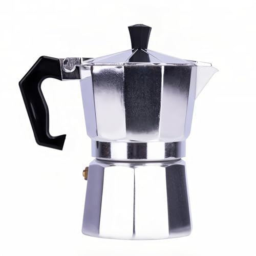 MVPLUE Classic Moka Pot 6 Cup – 9 oz，Stovetop Espresso Maket Aluminum Silver，Cuban Coffee Maker，Greca, Make Delicious Coffee Easily at Home
