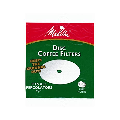 Melitta 3.5 Inch White Disc Coffee Filters, 100 Count Each, 2 Pack
