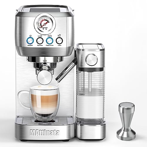 MAttinata Cappuccino Latte Espresso Stainless Steel Coffee Machine with Automatic Milk Frothing System